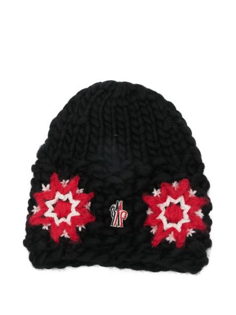 Moncler Grenoble star-appliqué beanie - Black - zdjęcie produktu nr 2
