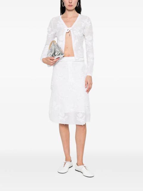 SHUSHU/TONG threadwork bow cardigan - Black - zdjęcie produktu nr 2