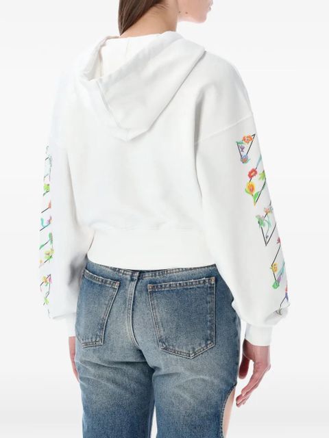 Off-White floral-print cropped hoodie - zdjęcie produktu nr 2