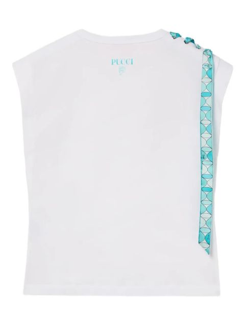 PUCCI lace-up cotton T-shirt - White - zdjęcie produktu nr 2