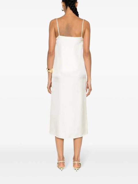 LouLou de Saison Sulum silk midi dres - Neutrals