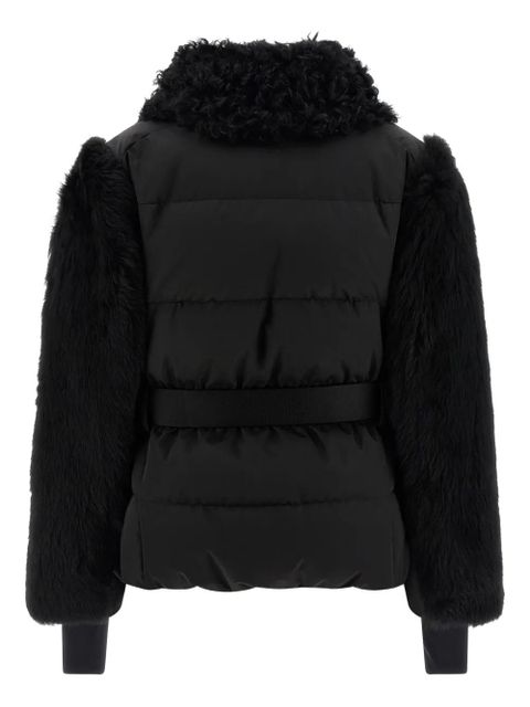 Moncler Grenoble Valdivian shearling belted-waist faux-fur jacket - Black - zdjęcie produktu nr 2