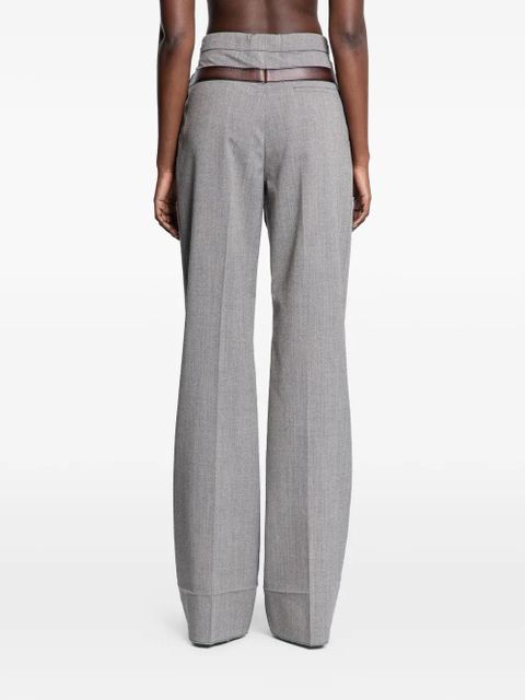 Prada belted straight-leg trousers - Grey