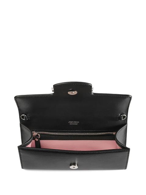 Jimmy Choo Bing crystal-embellished wallet-on-chain - Black