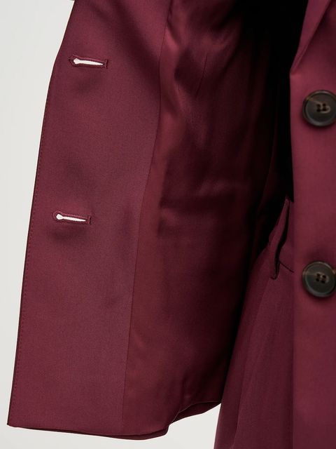 Sisley marynarka kolor bordowy jednorzędowa gładka 2KVXLW01Q