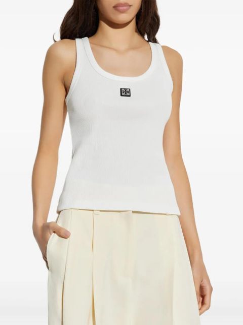 Tory Burch logo-patch tank top - White
