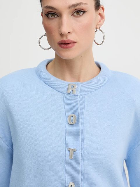 Rotate kardigan z domieszką kaszmiru damski kolor niebieski lekki 1138541321