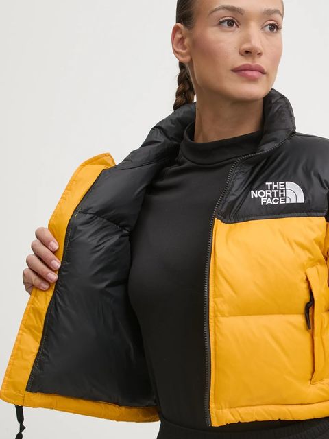 The North Face kurtka puchowa Nuptse damska kolor żółty zimowa NF0A5GGEZU31