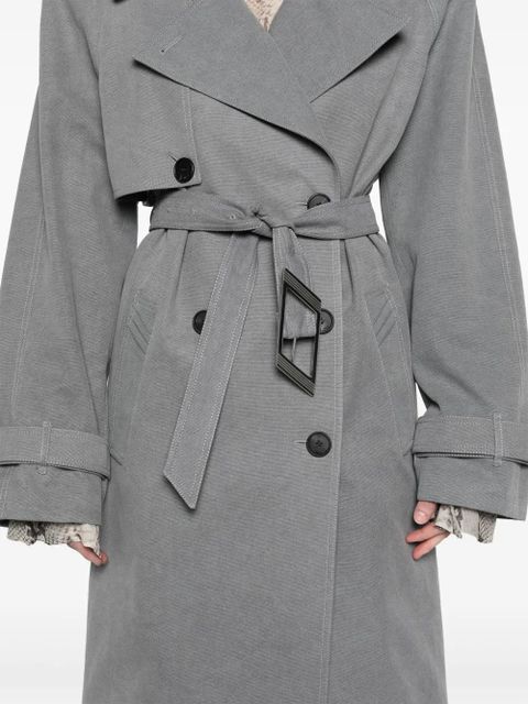 The Attico shoulder-pads canvas trench coat - Grey
