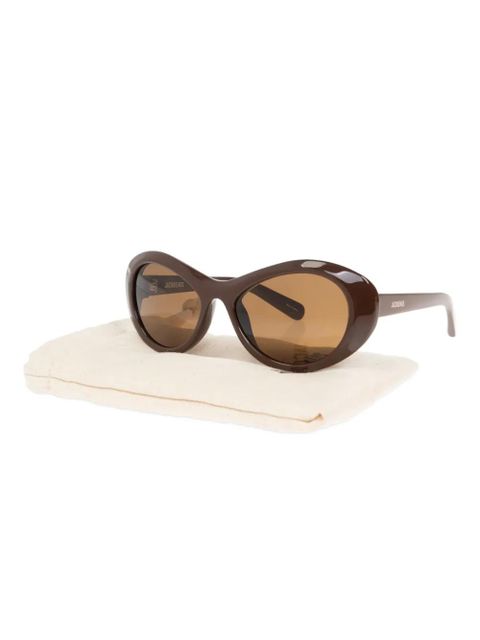 Jacquemus logo-print sunglasses - Brown - zdjęcie produktu nr 2
