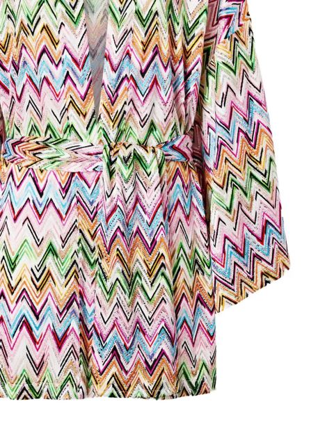 Missoni patterned belted beachwear cover-up - White - zdjęcie produktu nr 2