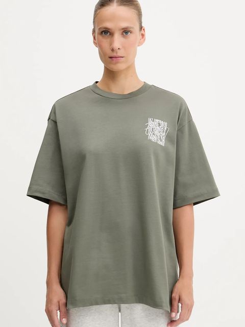 EA7 Emporio Armani t-shirt bawełniany damski kolor zielony AF12957.7W000726 - zdjęcie produktu nr 1