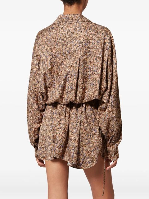 ISABEL MARANT Harmony floral tie mini dress - Brown