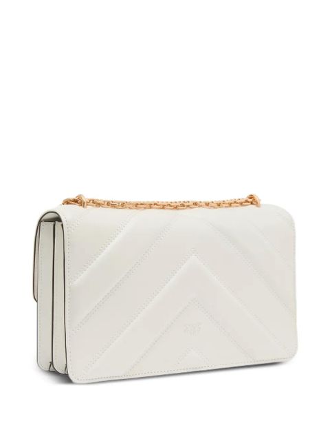 PINKO medium Love Bag One chevron chain leather shoulder bag - White - zdjęcie produktu nr 2
