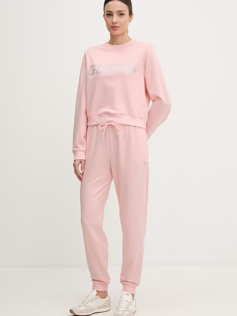 Guess spodnie dresowe damskie z bawełną SILVY - zdjęcie produktu nr 1