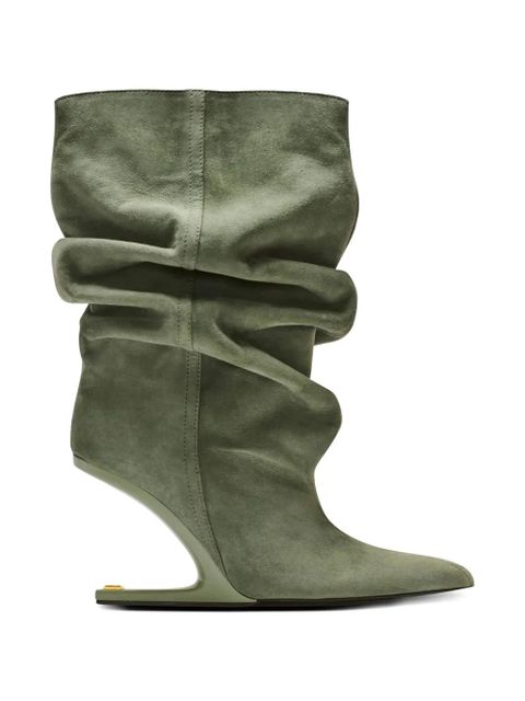 Balmain No Wedge suede ankle boots - Green - zdjęcie produktu nr 1