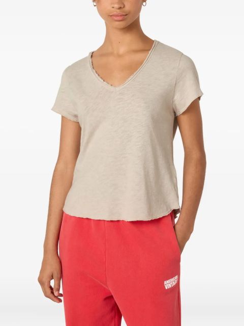 American Vintage Sonoma brushed V-neck T-shirt - Neutrals