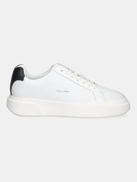 Calvin Klein sneakersy skórzane CHUNKY CUPSOLE LACEUP LTH damskie kolor biały YW0YW01947