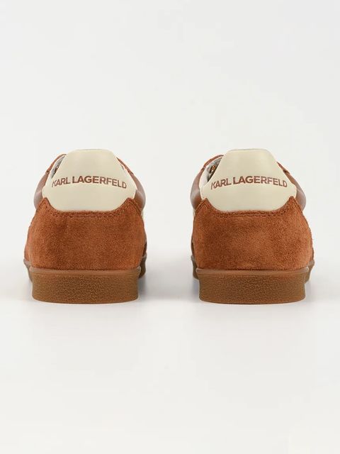 Karl Lagerfeld sneakersy skórzane KANDIDATE damskie kolor brązowy KL63855