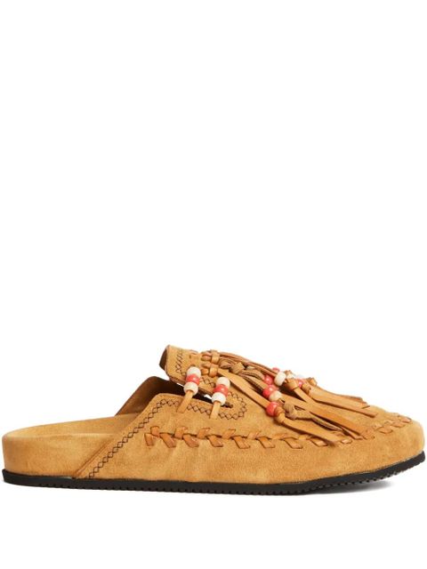 Alanui The journey bead-embellished mules - Brown - zdjęcie produktu nr 1