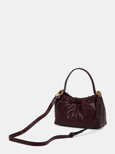 Tommy Hilfiger torebka skórzana kolor bordowy AW0AW18306