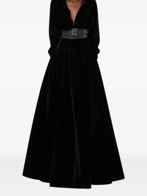 Max Mara Bartolo pleated velvet skirt - Black