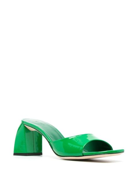 BY FAR Romy 55 patent leather sandals - Green