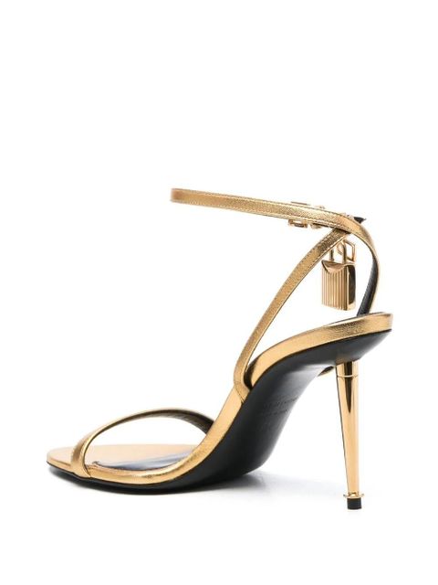 TOM FORD Padlock leather sandals - Gold