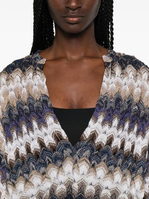 Missoni zigzag-pattern V-neck top - Blue