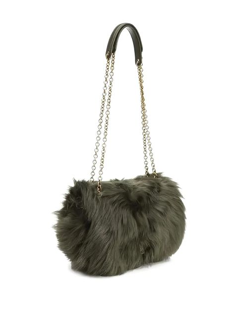 Saint Laurent Jamie shearling shoulder bag - Green - zdjęcie produktu nr 2