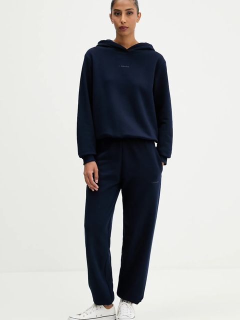 La Mania bluza ALI damska kolor granatowy z kapturem gładka ALI - zdjęcie produktu nr 2