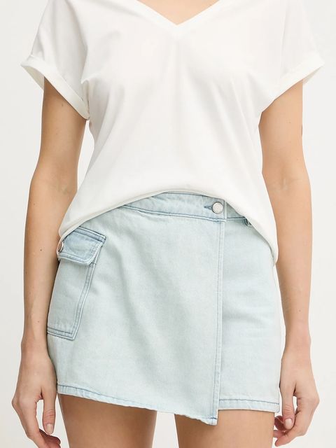 Morgan spódnicospodnie jeansowe damskie kolor niebieski gładkie high waist SHAZAZ - zdjęcie produktu nr 1