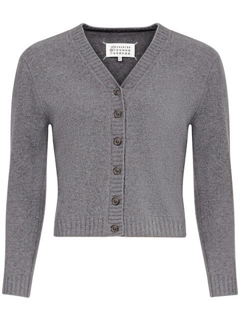 Maison Margiela V-neck wool cardigan - Grey - zdjęcie produktu nr 1