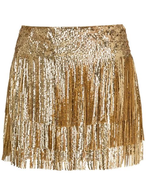 Valentino Garavani fringed sequin mini skirt - Gold - zdjęcie produktu nr 1