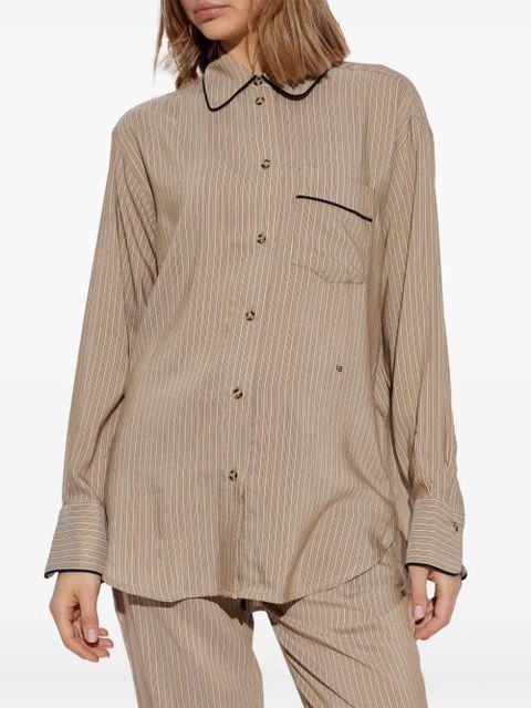 Victoria Beckham stripe pajama shirt - Neutrals