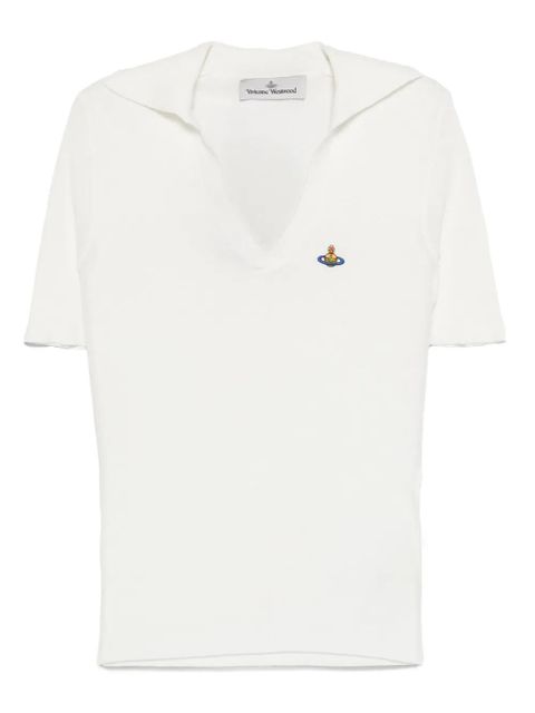 Vivienne Westwood Orb-embroidered polo top - White - zdjęcie produktu nr 1