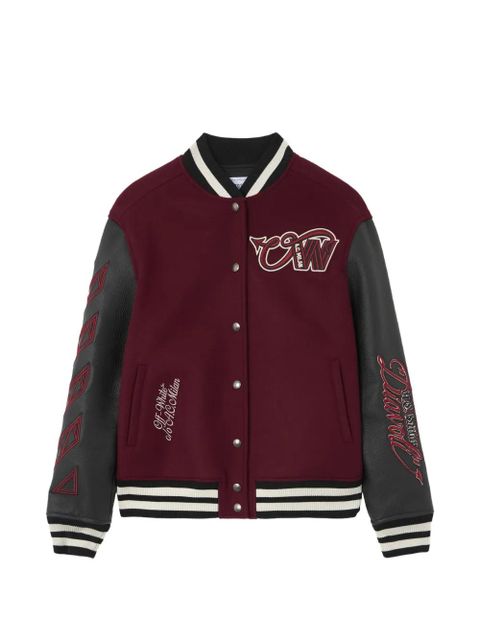 Off-White x AC Milan patch-detail bomber jacket - Red - zdjęcie produktu nr 1