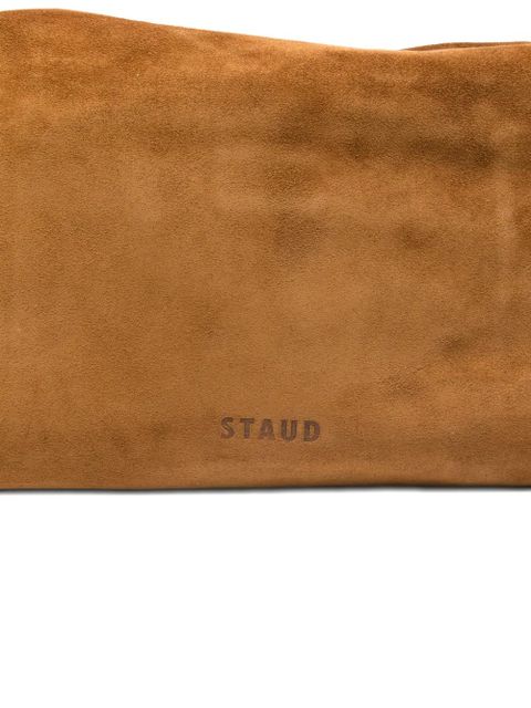 STAUD Harlow knotted-strap suede shoulder bag - Brown
