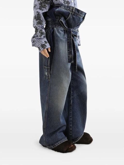 Dolce & Gabbana belted button-fastening jeans - Blue