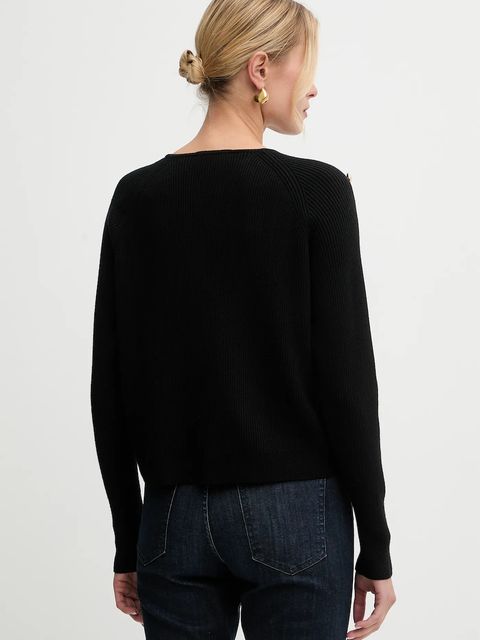 Morgan sweter damski kolor czarny lekki MISSY