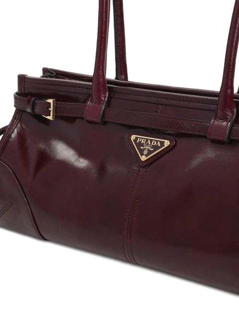 Prada medium Bonnie leather tote bag - Red