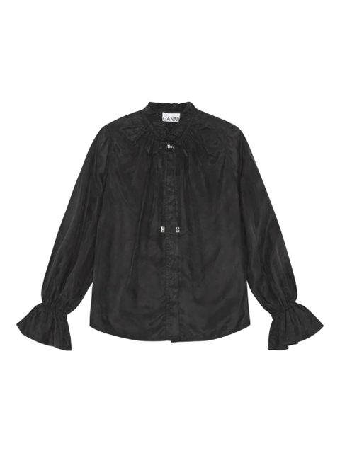 GANNI ruffled-collar blouse - Black - zdjęcie produktu nr 1