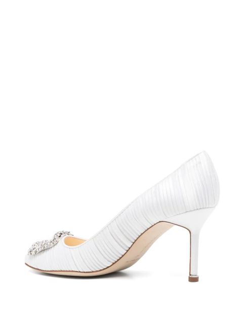 Manolo Blahnik 70mm Hangisi pumps - White