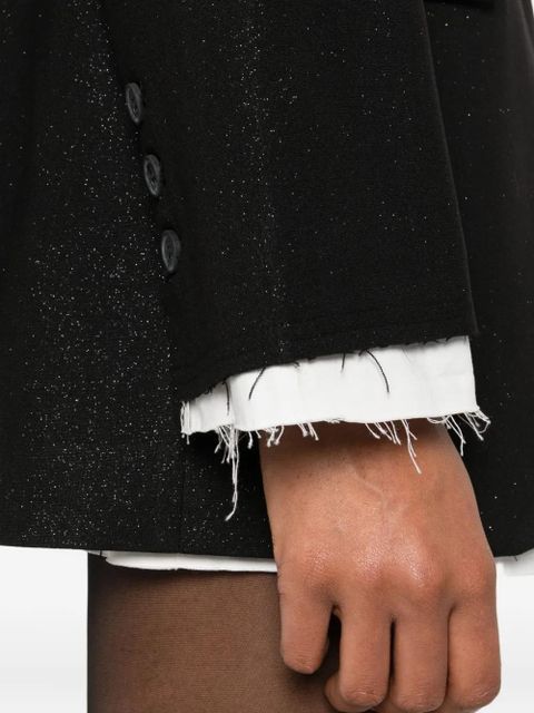 Eleh frayed-hem button blazer - Black