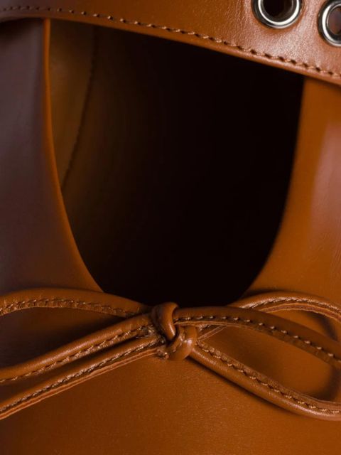 Miu Miu buckled leather ballerina shoes - Brown