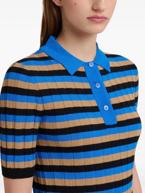 Marni striped polo top - Blue