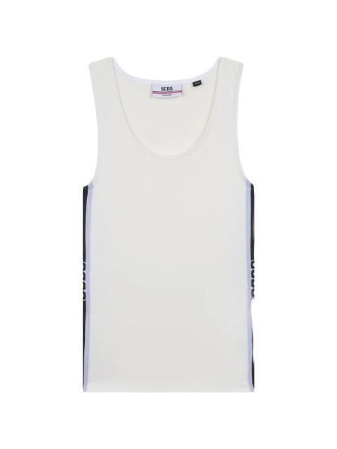 GCDS logo-stripe tank top - White - zdjęcie produktu nr 1