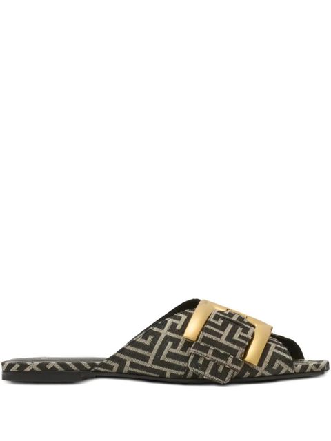 Balmain Anthem monogram-pattern sandals - Black - zdjęcie produktu nr 1