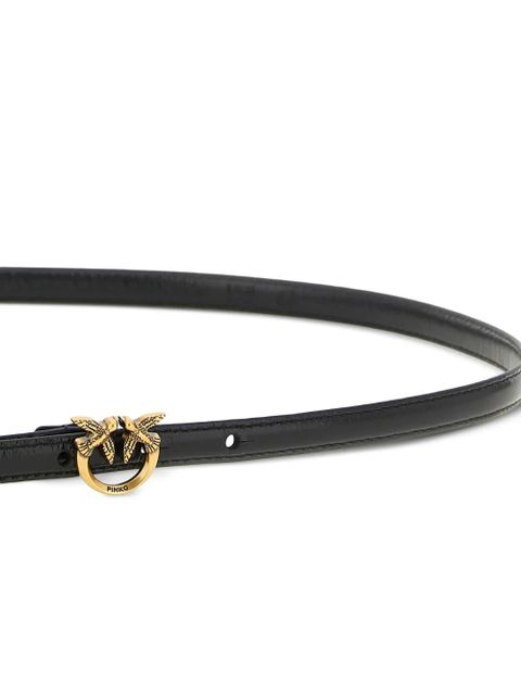 PINKO Love-Birds Berry leather belt - Black