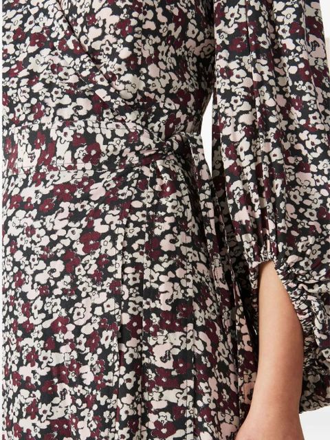 GANNI floral-print wrap midi dress - Red